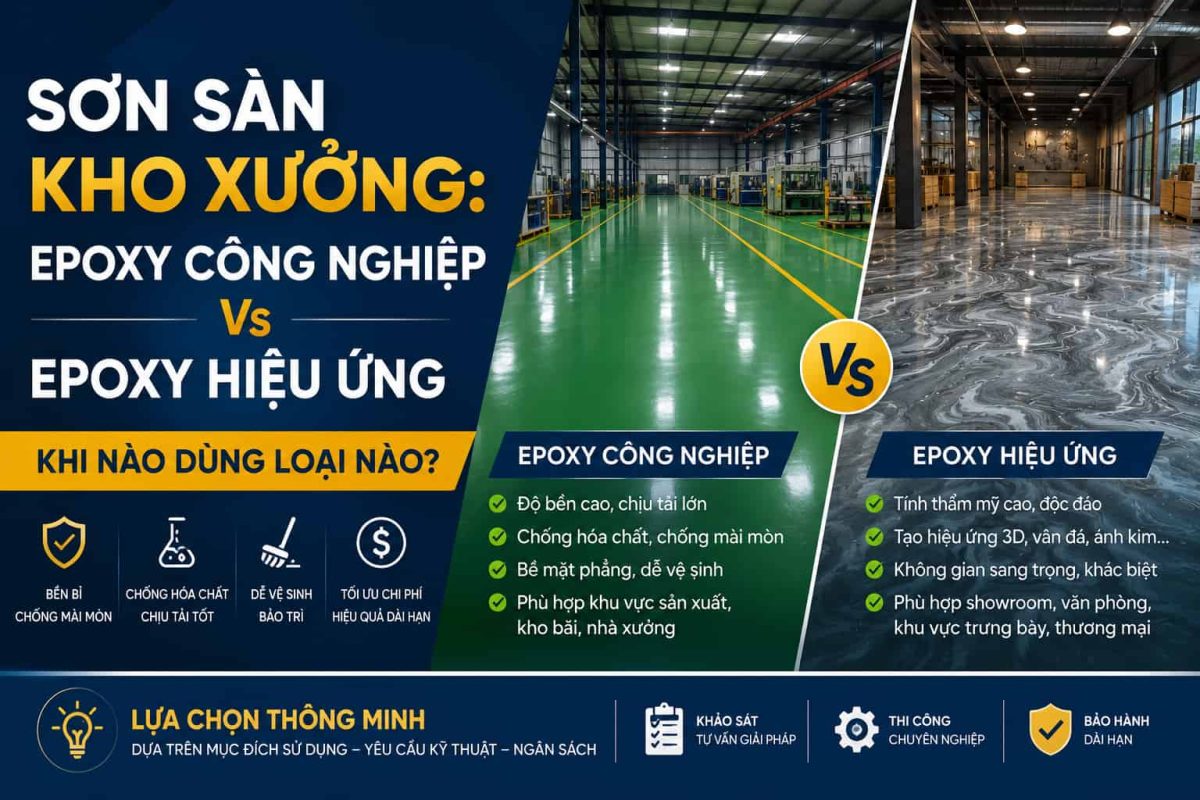 Sơn sàn kho xưởng epoxy